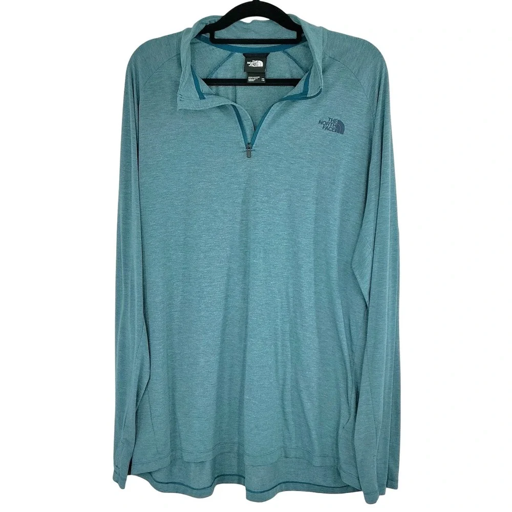 The North‎ Face Men's XXL Quarter Zip Pullover Blue Performance Stretch